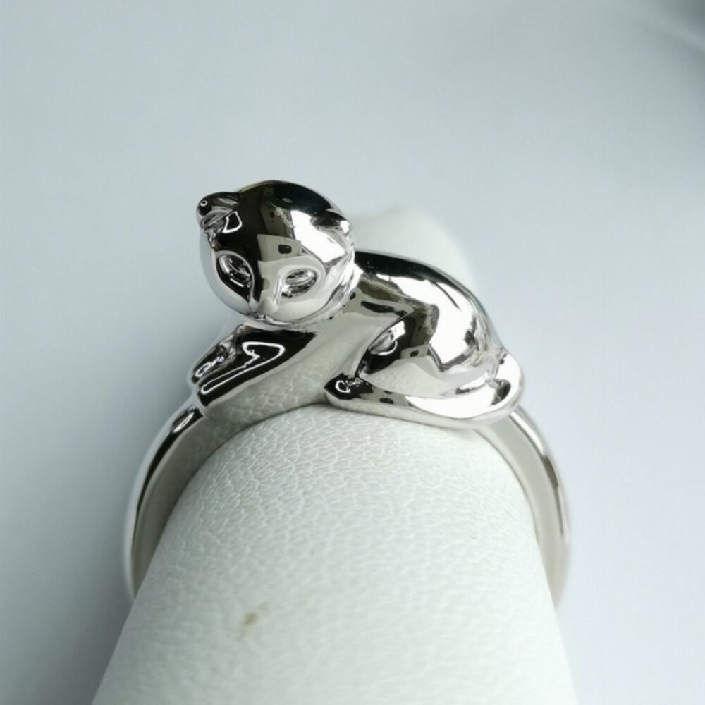 Cat ring size 7 14k gold overlay